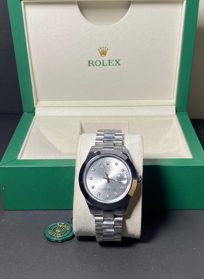 Rolex Oyster Silver Dial with diamond Style Markers