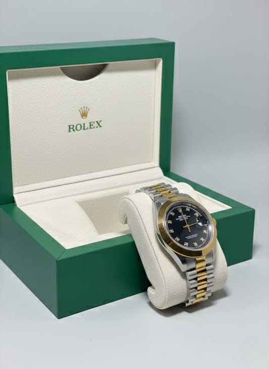 Rolex Datejust Black Silver & Golden Two-tone – Black Dial