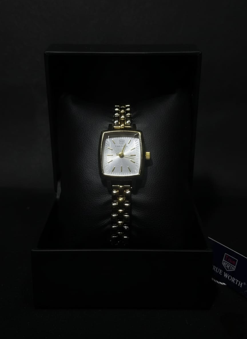 True Worth Elegant Rectangular Quartz Watch