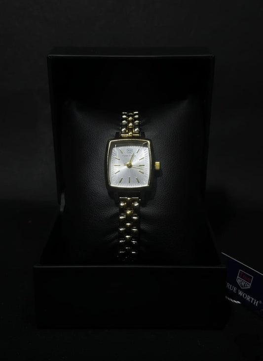True Worth Elegant Rectangular Quartz Watch
